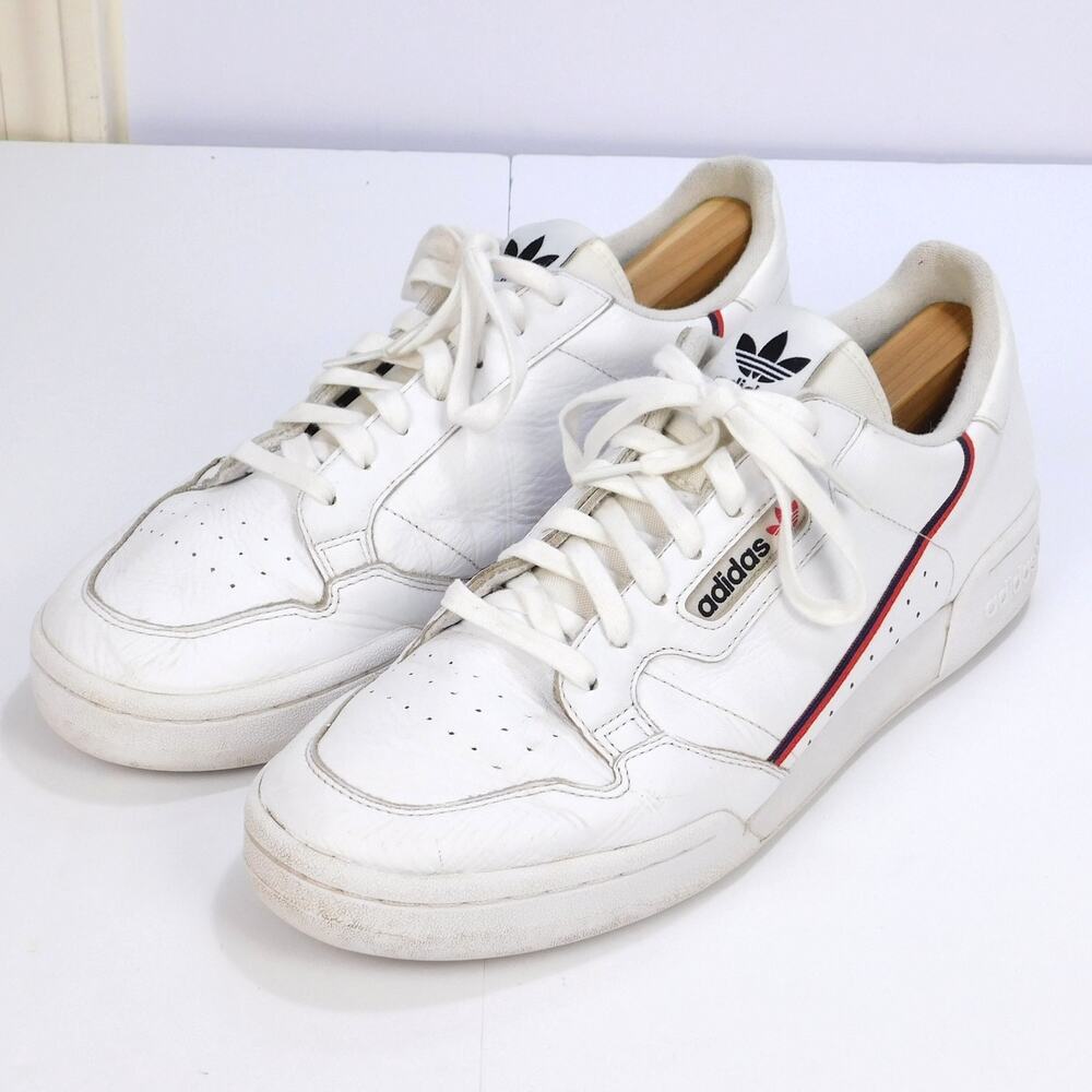 Adidas Continental 80 B41674 White Red Navy Leather Sneakers Mens 11.5